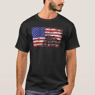 Monster Truck met Amerikaanse vlaggestookte vracht T-shirt