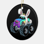 Monster Truck met Bunny Ears Happy Paasdag Keramisch Ornament (Links)