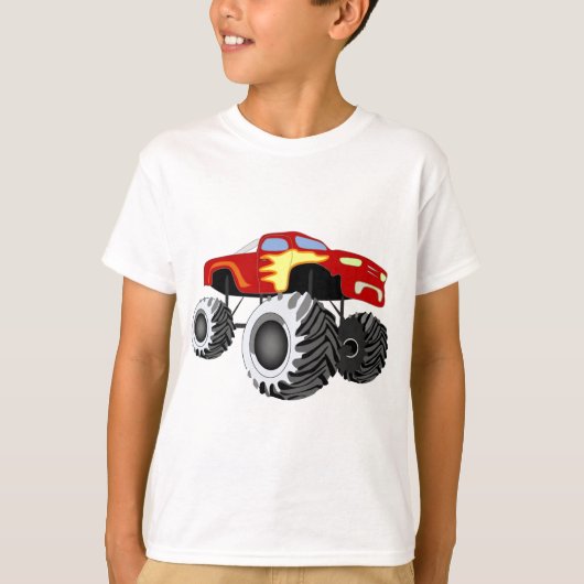 Monster Truck met Flames T-shirt (Voorkant)