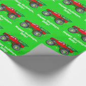 Monster Truck met kerstboom  Cadeaupapier (Hoek)