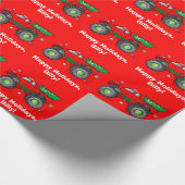 Monster Truck met kerstboom Cadeaupapier (Hoek)