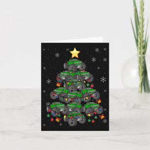 Monster Truck met kerstboom Xmas Boys Toddler Kind Kaart