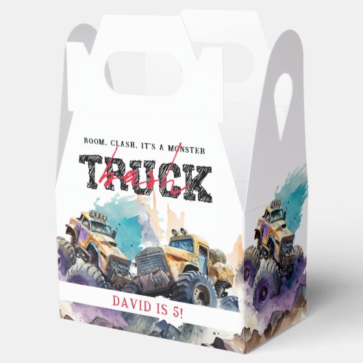 Monster Truck Modern Kids Verjaardagsfeest Bedankdoosjes (Geopend)
