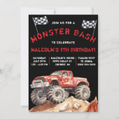 Monster Truck, Monster Bash Birthday Party Kaart (Voorkant)
