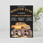 Monster Truck, Monster Bash Birthday Party Kaart (Staand voorkant)