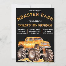 Monster Truck, Monster Bash Birthday Party