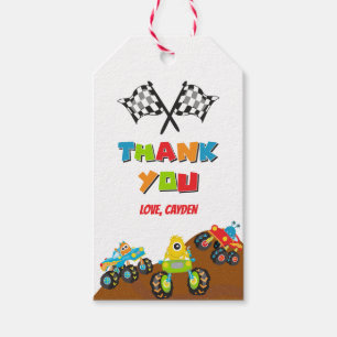 Monster Truck monsters verjaardag Cadeaulabel