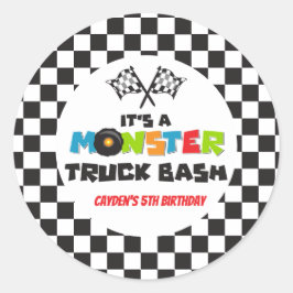 Monster Truck monsters verjaardag Ronde Sticker