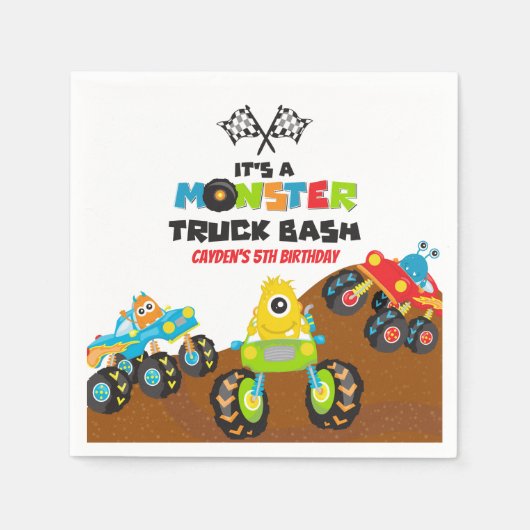 Monster Truck monsters verjaardag Servet (Voorkant)