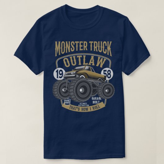 Monster truck motorrack omdat t-shirt (Design voorkant)
