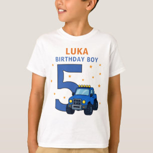 Monster Truck Naam Leeftijd Verjaardag Jongen T-shirt