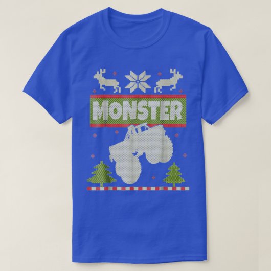 Monster Truck Oezelige kerstkerstaxen T-shirt (Design voorkant)
