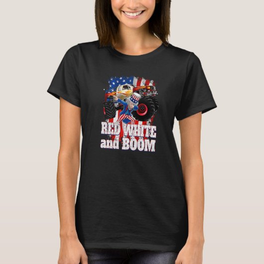 Monster Truck oom Sam Red White en Boom T-shirt (Voorkant)