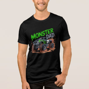 Monster Truck Papa Design, Familie Matching T-shi Tri-Blend Shirt