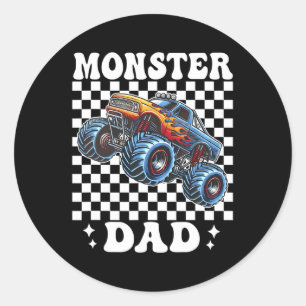Monster Truck Papa Monster Truck Zijn Mijn Jam Tru Ronde Sticker