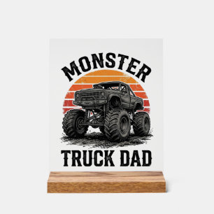 Monster Truck Papa Vintage Off Road Grafisch_1 Acryl Bord