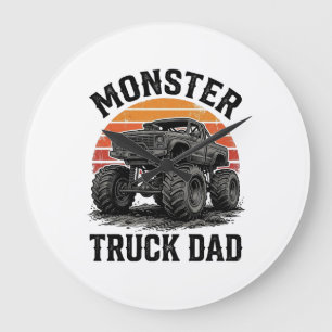 Monster Truck Papa Vintage Off Road Grafisch_1 Grote Klok