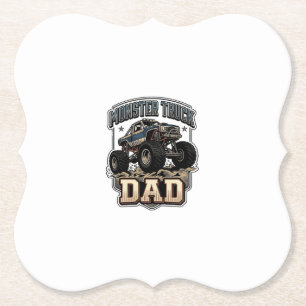 Monster Truck Papa Vintage Vector T-shirt Ontwerp_ Kartonnen Onderzetters