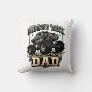 Monster Truck Papa Vintage Vector T-shirt Ontwerp_ Kussen