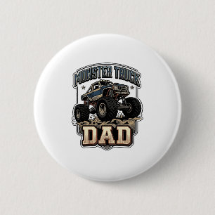 Monster Truck Papa Vintage Vector T-shirt Ontwerp_ Ronde Button 5,7 Cm