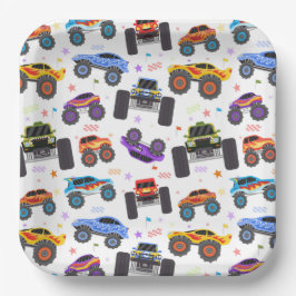 Monster Truck Papieren Borden, Truck Verjaardagsfe Bordje