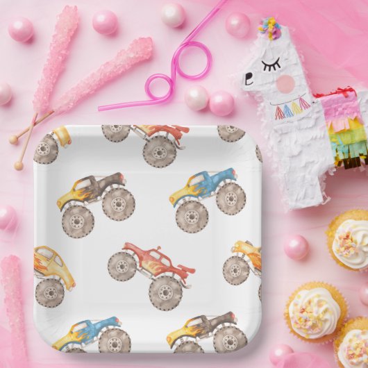 Monster Truck Party Borden Papieren Bordje (Feest)