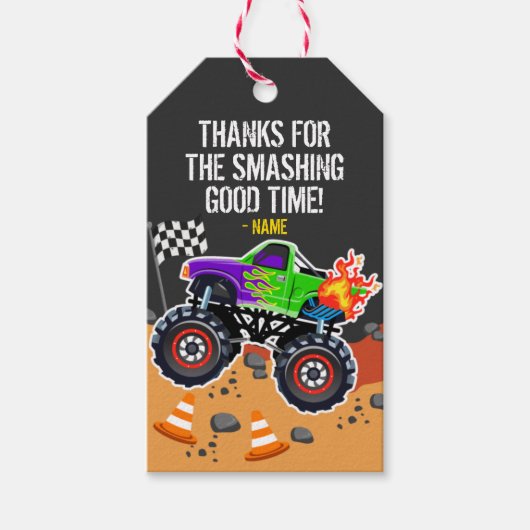 Monster Truck Party Favor Labels Cadeaulabel (Voorkant)