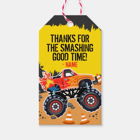 Monster Truck Party Favor Labels Cadeaulabel (Voorkant)