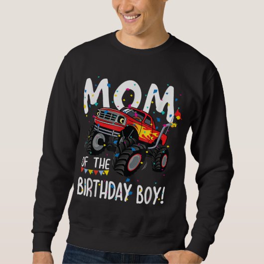 Monster Truck Party Mam van Birthday Boy Gift Trui (Voorkant)