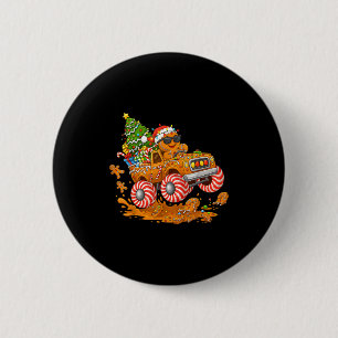 Monster Truck Peperkoek Man Grappige Kerstmis Baki Ronde Button 5,7 Cm