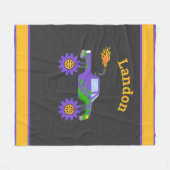 Monster Truck Persoonlijke naam Kinder Fleece Blan (Voorkant (Horizontaal))