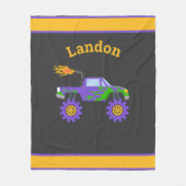 Monster Truck Persoonlijke naam Kinder Fleece Blan Deken (Voorkant)