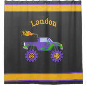 Monster Truck Persoonlijke naam Kinder Fun Douchegordijn (Voorkant)