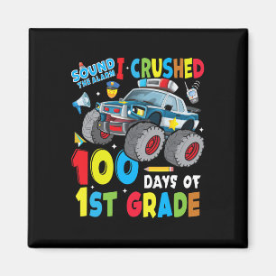 Monster Truck Police Car 100 dagen op school 1st G Magneet