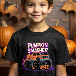 Monster Truck Pompoen Smasher voor Kinderen Hallow T-shirt