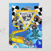 Monster Truck Pool Party Bash Uitnodiging (Voorkant / Achterkant)