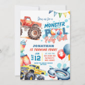 Monster Truck Pool verjaardagsfeestje Kaart (Voorkant)