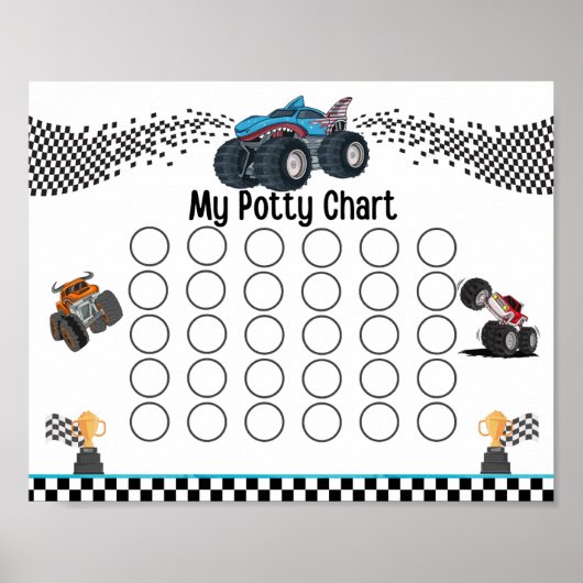 Monster Truck Potty Chart Poster (Voorkant)