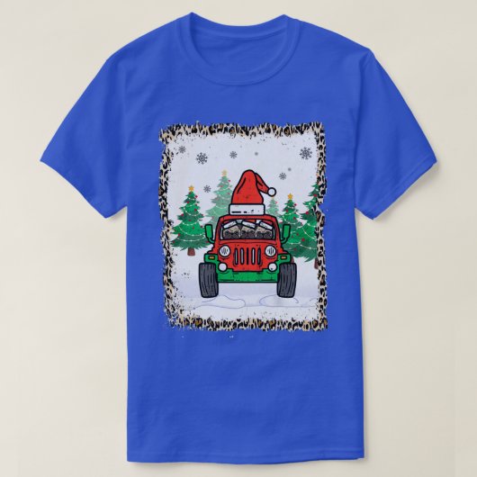 Monster Truck Pug Santa kerstHondenliefhebber Xmas T-shirt (Design voorkant)