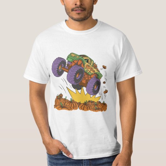 Monster Truck Pumpkin Field T-shirt (Voorkant)
