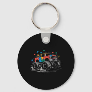 Monster Truck Puzzels Schattigee Autisme Bewustzij Sleutelhanger
