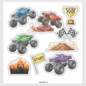 Monster Truck Race Rally Custom Vinyl Sticker (Vel)
