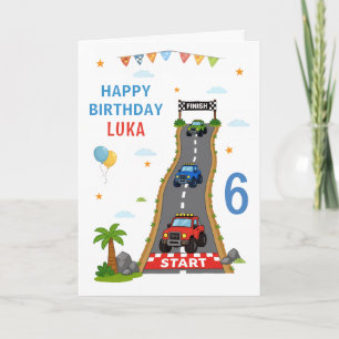Monster Truck Racebaan Happy Birthday Kaart