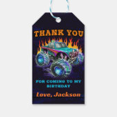 Monster Truck Racing Verjaardag Bedankt Cadeau Lab Cadeaulabel (Achterkant)