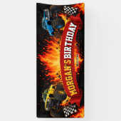 Monster Truck Racing Verjaardagsfeest Banner (Verticaal)