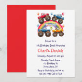 Monster Truck Rainbow Boy Age Verjaardag Bash Kaart (Voorkant / Achterkant)