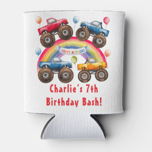 Monster Truck Rainbow Boy Verjaardag Bash Favoriet Blikjeskoeler
