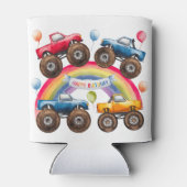 Monster Truck Rainbow Boy Verjaardag Bash Favoriet Blikjeskoeler (Achterkant)