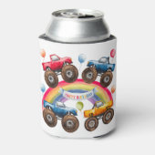 Monster Truck Rainbow Boy Verjaardag Bash Favoriet Blikjeskoeler (Blikje Achterkant)