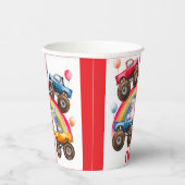 Monster Truck Rainbow Boy Verjaardag Bash Papieren Bekers (Rechts)